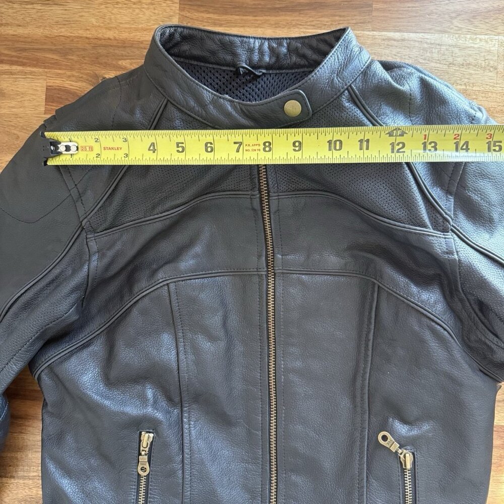BILT Motorcycle Leather Jacket Women’s Size XL Black Armor Padded Biker READ! - Picture 15 of 16